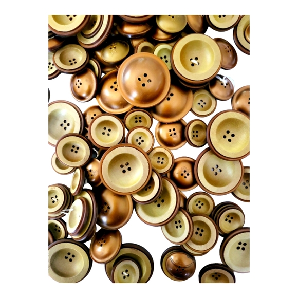 Vintage MCM 2 Toned Bronze Tan Concave Button Assortment Lot 100+ - Picture 5 of 7